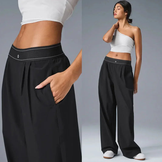 Suit Pants Suit Up Trouser Sports High Waisted Straight Leg Wide Pants Women's Casual Outdoor Comfortable Loose Suit Pants