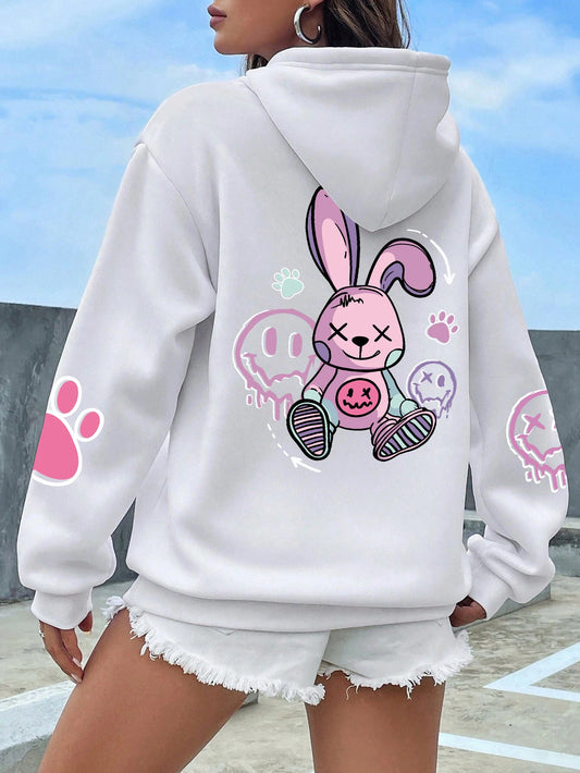 Hip Hop Street Casual Printing Hooded Women Fleece Warm Hoodies Fashion Fur-liner Hoodie S-XXL Tops Woman